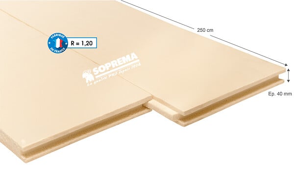 SOPREMA - Panneau isolant XPS - Polystyrène extrudé - 250x60x4cm - R=1,20 - large