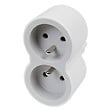 LEGRAND - Fiche multiprise 2 prises frontales - Blanc et gris - vignette