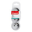 LEGRAND - Fiche multiprise 3 prises frontales - Blanc Gris - 16A 3680W - vignette