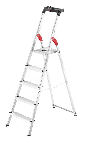 HAILO - Escabeau L60 sécurisé - Aluminium - 5 marches  - H310cm - large