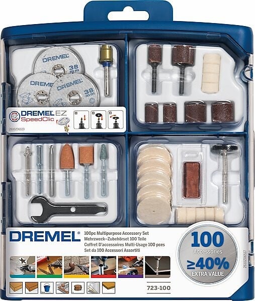 DREMEL - Set d'accessoires 100 pièces - Multi-usage - Coffret - large