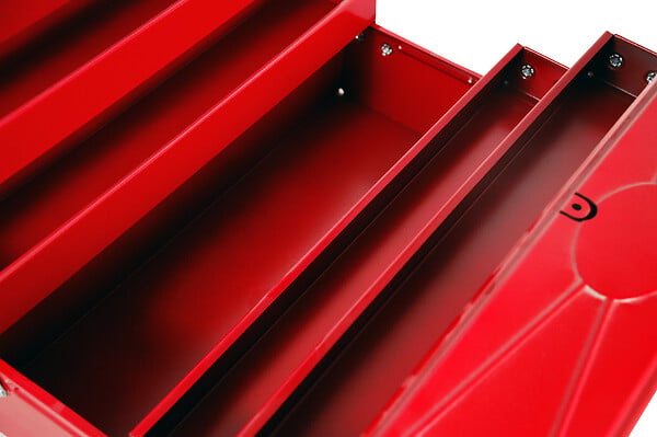 P.HENRY - Boîte à outils dépliante - Acier - 5 compartiments - Rouge - large