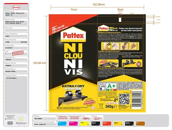 PATTEX - Mastic-colle acrylique - Ni Clou Ni Vis - Blanc - 260g - large