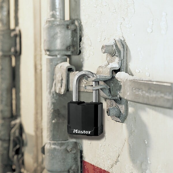 MASTER LOCK - Cadenas haute sécurité à clé acier-zinc 49mm anse d.8xh.38mm 4 clés - large