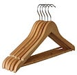 BOX & BEYOND - Cintres à vêtements en bois - Naturel - Lot de 5 - vignette