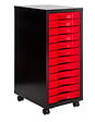 Module de rangement métal 12 tiroirs - Noir - 72x39x30cm - vignette