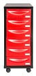 Module de rangement pour atelier 6 tiroirs acier rouge noir - vignette