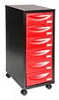 Module de rangement pour atelier 6 tiroirs acier rouge noir - vignette