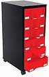 Module de rangement pour atelier 6 tiroirs acier rouge noir - vignette