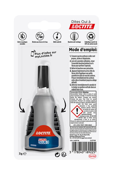 LOCTITE - Colle cyanoacrylate liquide Superglue-3 Control - 3g - large