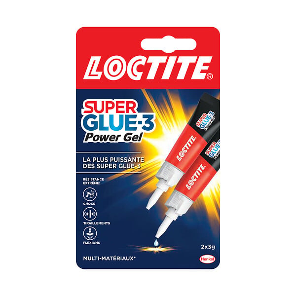 LOCTITE - Colle Super Glue-3 Power Flex - Lot de 2 tubes de 3 g - Transparent - large