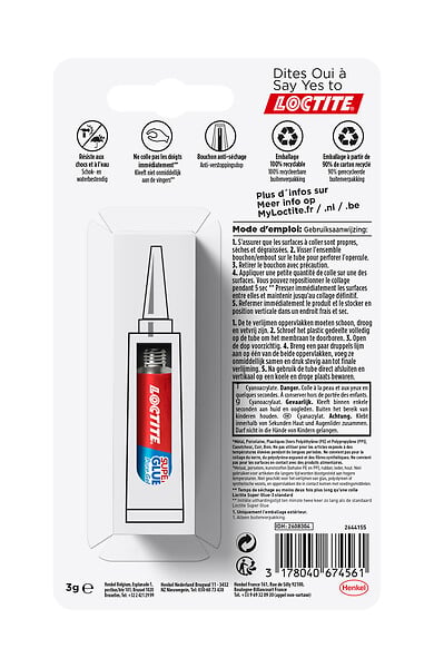 LOCTITE - Colle SuperGlue-3 Pure Gel gel 3g - large