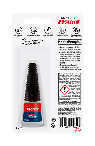 LOCTITE - Colle cyanoacrylate Précision - 5g - Transparente - large