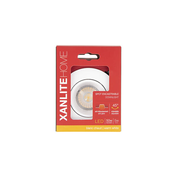 XANLITE - Spot encastrable orientable blanc - Culot GU10 - large