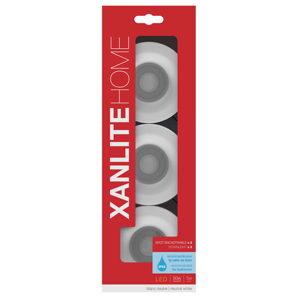 XANLITE - Spots encastrables LED aluminium blancs 4000K - large