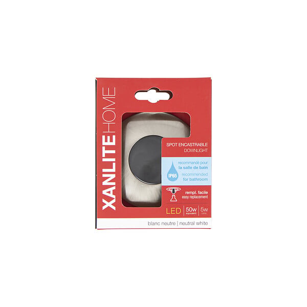 XANLITE - Spot encastrable rond aluminium - Argent - IP65 GU10 5W LED - large