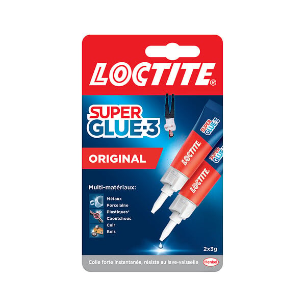LOCTITE - Colle cyanoacrylate Super Glue-3 Original - 2 tubes de 3 g - large