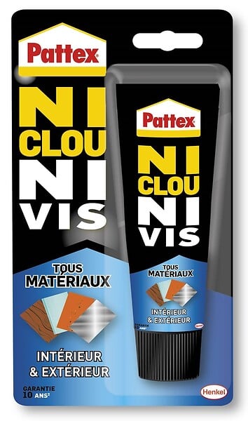 PATTEX - Colle fixation Tous Matériaux NCNV - Tube 142g - Blanc - large