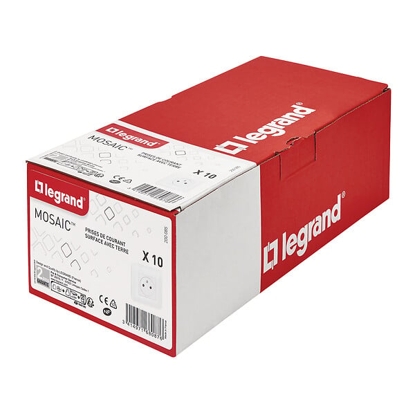 LEGRAND - Lot de 10 prises de courant - Blanc - Mosaic 16A - large