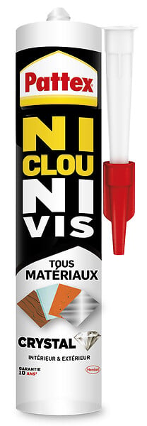 PATTEX - Colle fixation NCNV Tous Matériaux Crystal - 290g - large