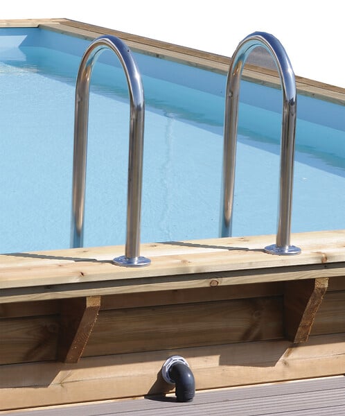 UBBINK PIS - Piscine en bois Linéa - Bleu - L.650xH.140xP.350cm - large