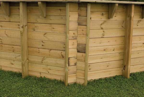UBBINK PIS - Piscine en bois Océa - Beige - Diam.430xH.120cm - large