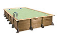 UBBINK PIS - Piscine en bois Linéa - Liner gris - L.800xH.140xP.500cm - vignette