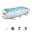 BESTWAY - Piscine tubulaire Power Steel rectangulaire - Gris - L.404xH.100xl.201cm - vignette