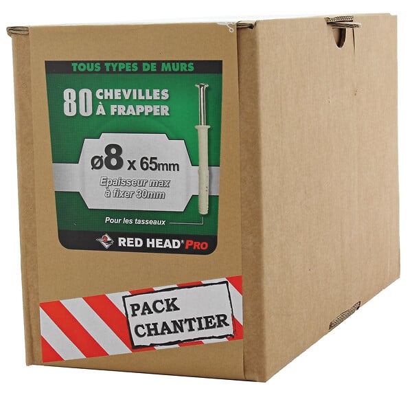 RED HEAD - Boîte de 80 chevilles Frapex M 8x65mm - large