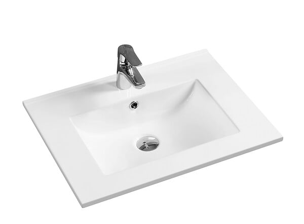 Vasque en céramique pour meuble Sweet - Blanc - 60,5x46cm - large
