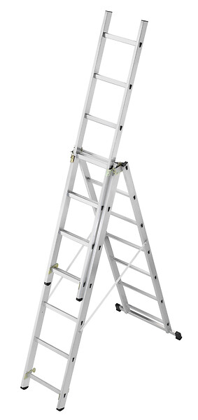 HAILO - Échelle transformable 3 plans aluminium - H.196-420cm - large