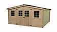 HABRITA - Abri de jardin en bois - Marron - L.416xP.304cm - vignette
