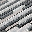 MAT INTER - Mosaïque verre-miroir barrettes gris tissu - 300x300mm - vignette