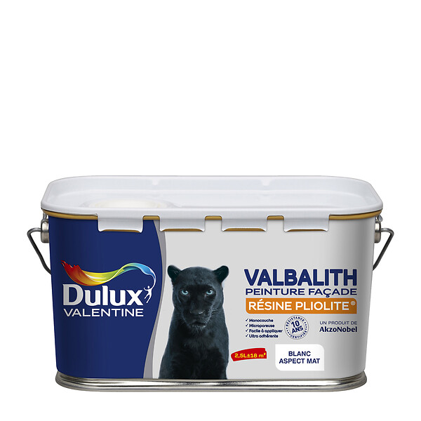 DULUX VALENTINE - Peinture façade Valbalith - Blanc - Mat - 2,5L - large