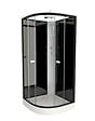 AURLANE - Cabine de douche 1/4 cercle Nébula - Noir - 85x85x225cm - vignette