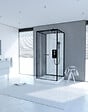 AURLANE - Cabine de douche City - Noir mat - L.90xl.90xH.230cm - vignette