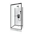 AURLANE - Cabine de douche City - Noir mat - L.90xl.90xH.230cm - vignette