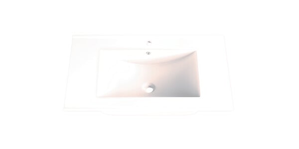 FUTURBANO - Plan vasque céramique 80cm CANCUN - Céramique - Blanc - large