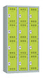 P.HENRY - Vestiaire 3 colonnes 4 cases acier gris perle anis - vignette
