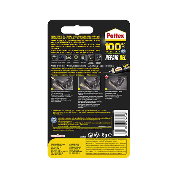 PATTEX - Colle multi-usages - Tube 8g - FlexTec - Sans solvant - large