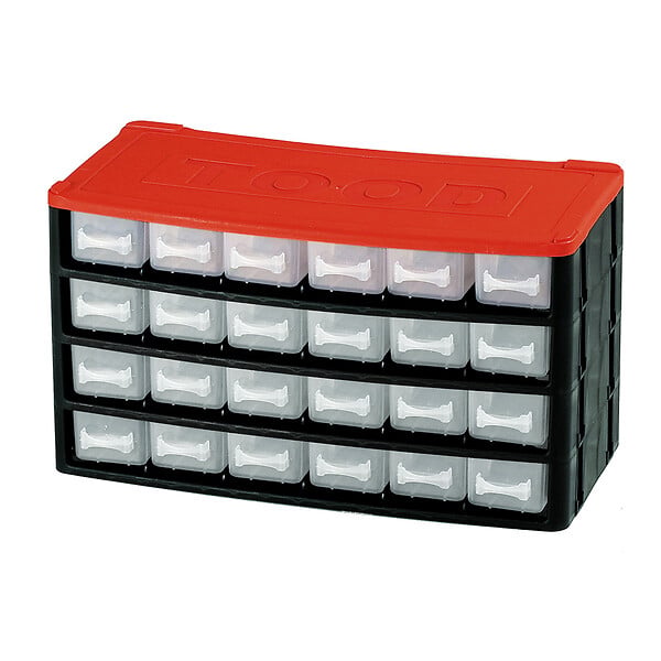 TOOD - Casier de rangement polypropylène 24 tiroirs - Transparent - large