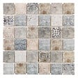 MAT INTER - Mosaïque en travertin TAHAT - Peint patchwork - L.30xl.30cm - vignette