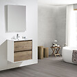 JUMAR S L - Ensemble meuble vasque suspendu Melanie - Blanc Chêne - 60cm - vignette