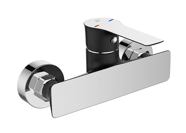 ESSEBAGNO - Mitigeur douche Lover - Noir et chrome - Entraxe 150 mm - large