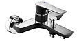 ESSEBAGNO - Mitigeur bain-douche mural - Laiton chromé - Lover - Noir et chromé - Entraxe 150 mm - vignette