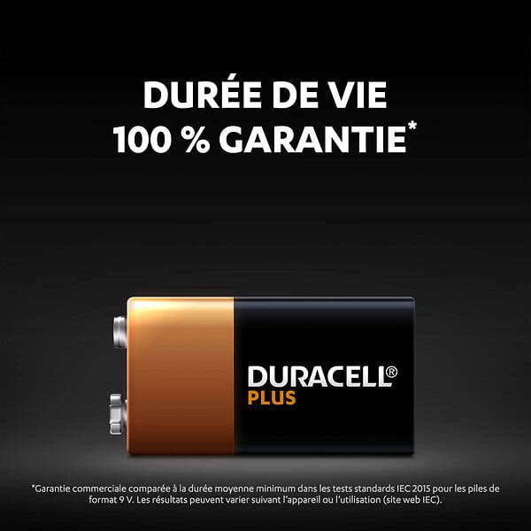 DURACELL - Pile alcaline 9V - Lot de 2 - Format 6LR61 - large