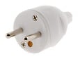 ZENITECH - Fiche électrique mâle 2 pôles + terre 16A. couleur blanc - vignette