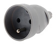 ZENITECH - Fiche électrique femelle 2 pôles + terre 16A - Gris - vignette