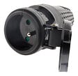 ZENITECH - Fiche femelle caoutchouc 2P+T 16A IP44 - Noir - vignette
