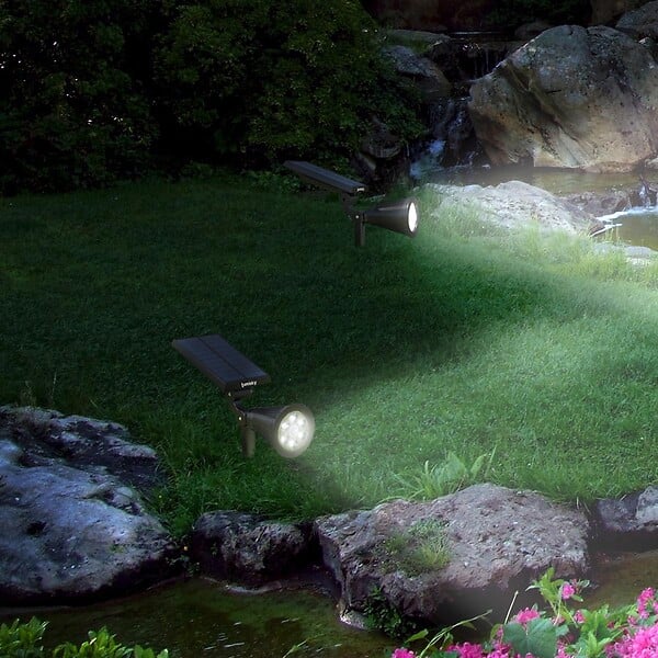 LUMI JARDIN - Spot solaire projecteur SPIKY Blanc froid 100LM - large